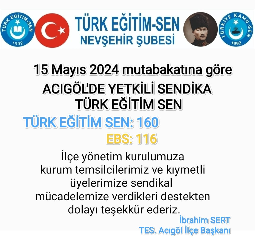 Bugün 4 İlçede Atılan İmzalarla Yetkili Sendika Türk Eğitim Sen Oldu