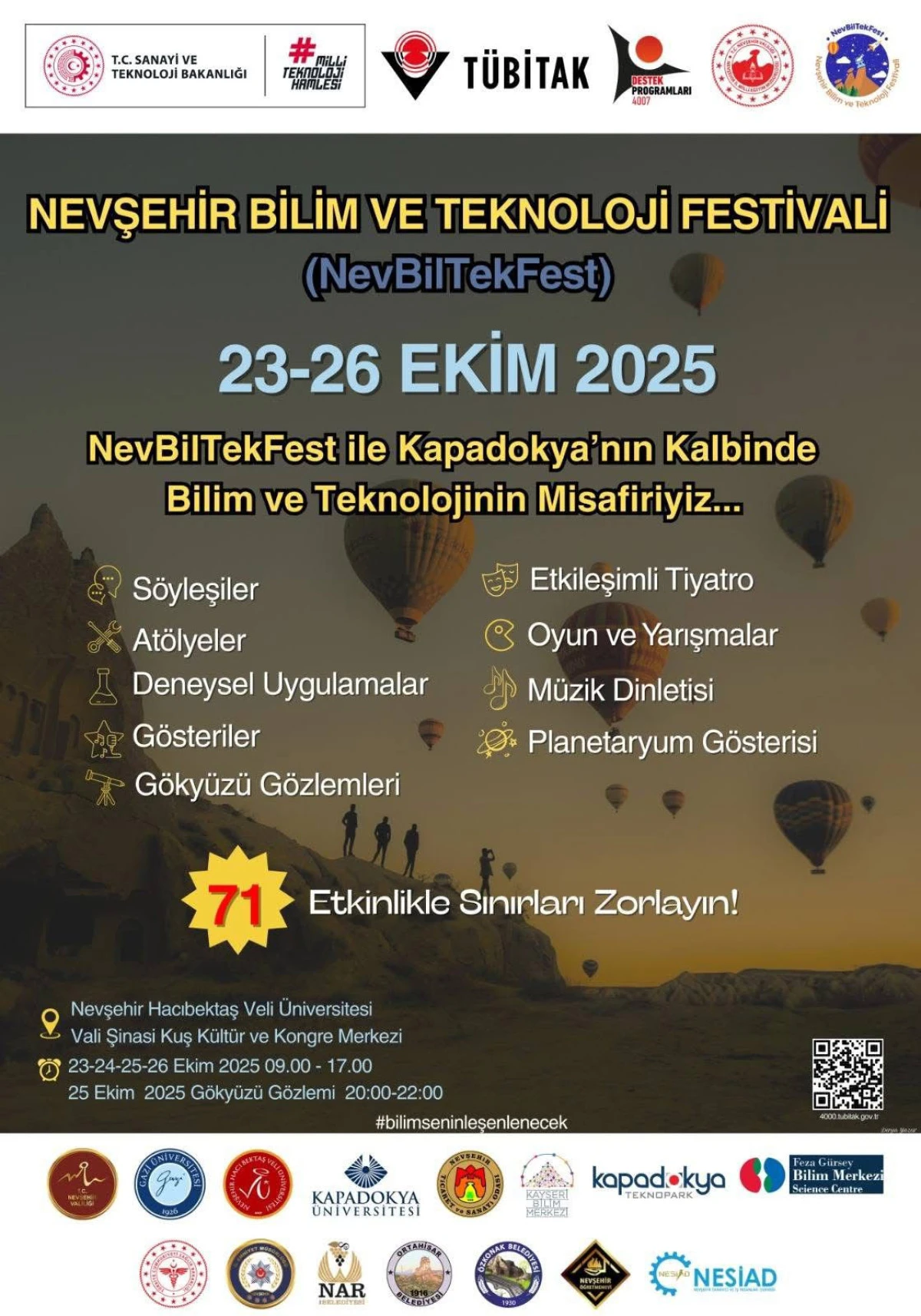 “Kapadokya'nın Kalbinde Bilim ve Teknoloji Festivali NevBilTekFest’e Davetlisiniz