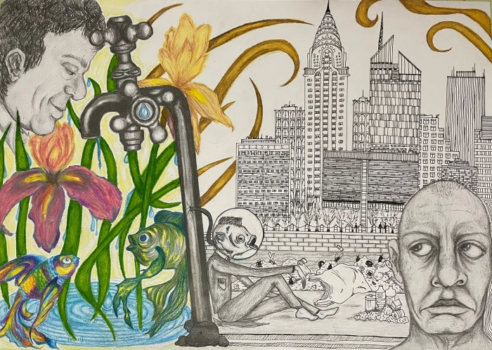 Kardelenli &ouml;ğrenci &ccedil;izdiği resimle il &uuml;&ccedil;&uuml;nc&uuml;s&uuml; oldu