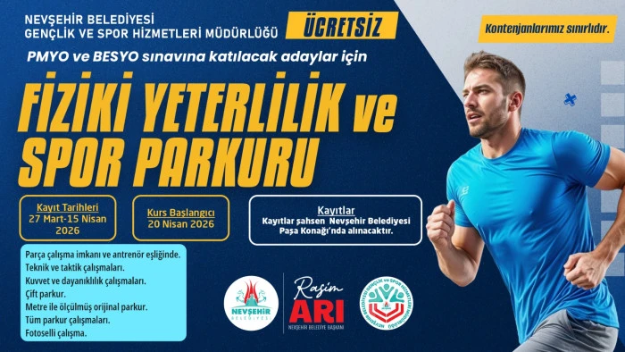 Nevşehir Belediyesi&rsquo;nden PMYO ve BESYO Adaylarına &Uuml;cretsiz Parkur Kursu