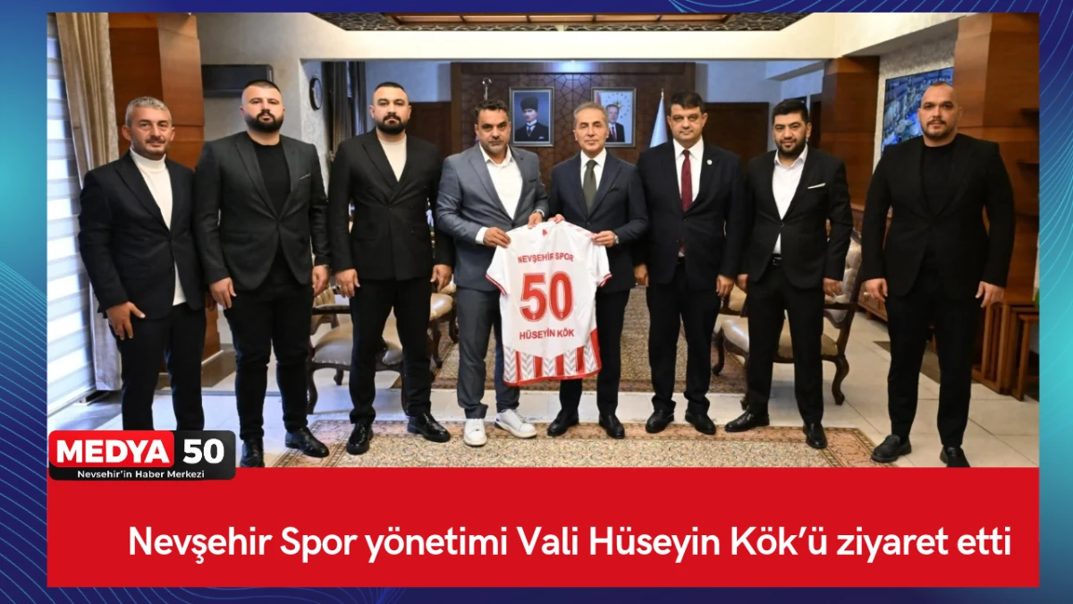 Nevşehir Spor y&ouml;netimi Vali H&uuml;seyin K&ouml;k&rsquo;&uuml; ziyaret etti