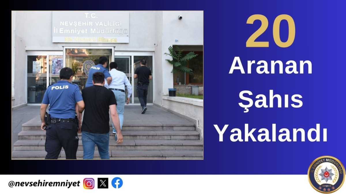 Nevşehir’de aranan 20 şahıs yakalandı