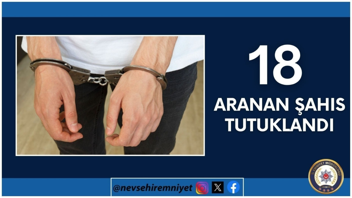 Nevşehir’de aranan 33 kişiden 18’i tutuklandı