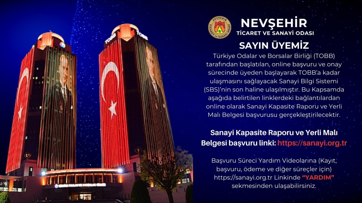 NTSO’dan Kapasite Raporu Ve Yerli Malı Belgesi Başvuru Kılavuzu Hakkında Duyuru